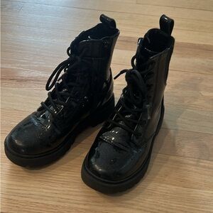 Black Lace-Up Women's Boots